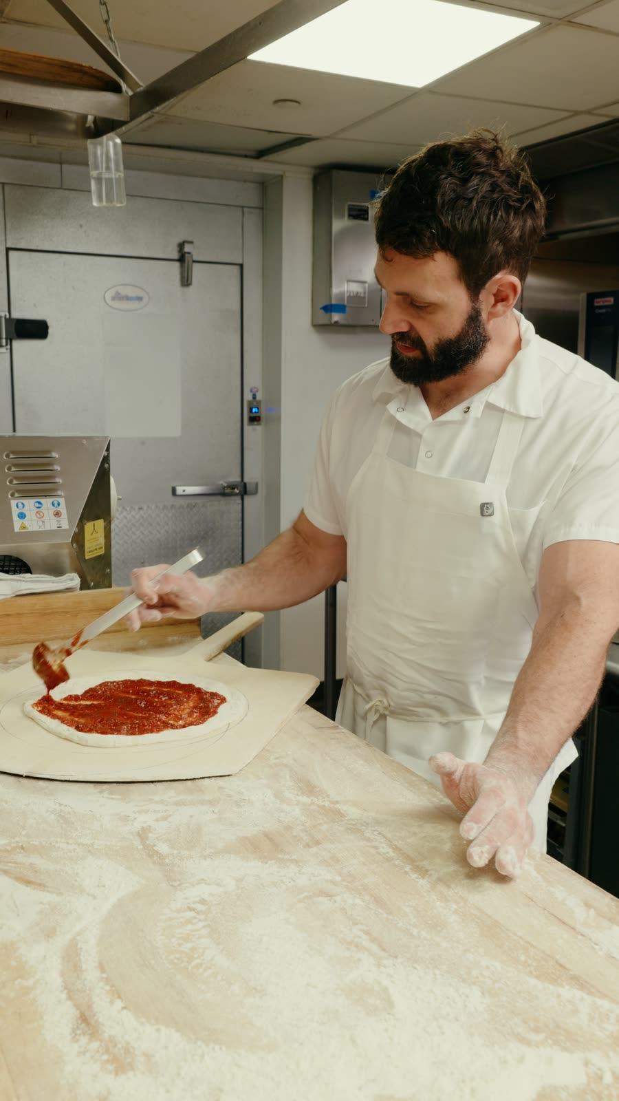 Enzo behind the scenes in the kitchen