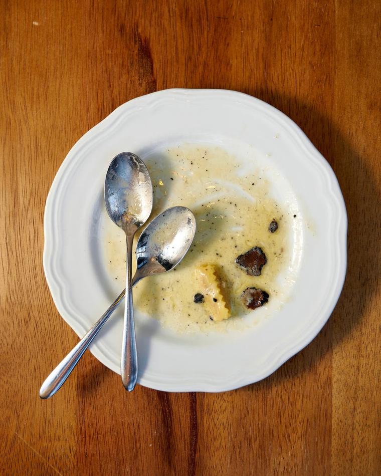 A finished plate at Cucina Alba